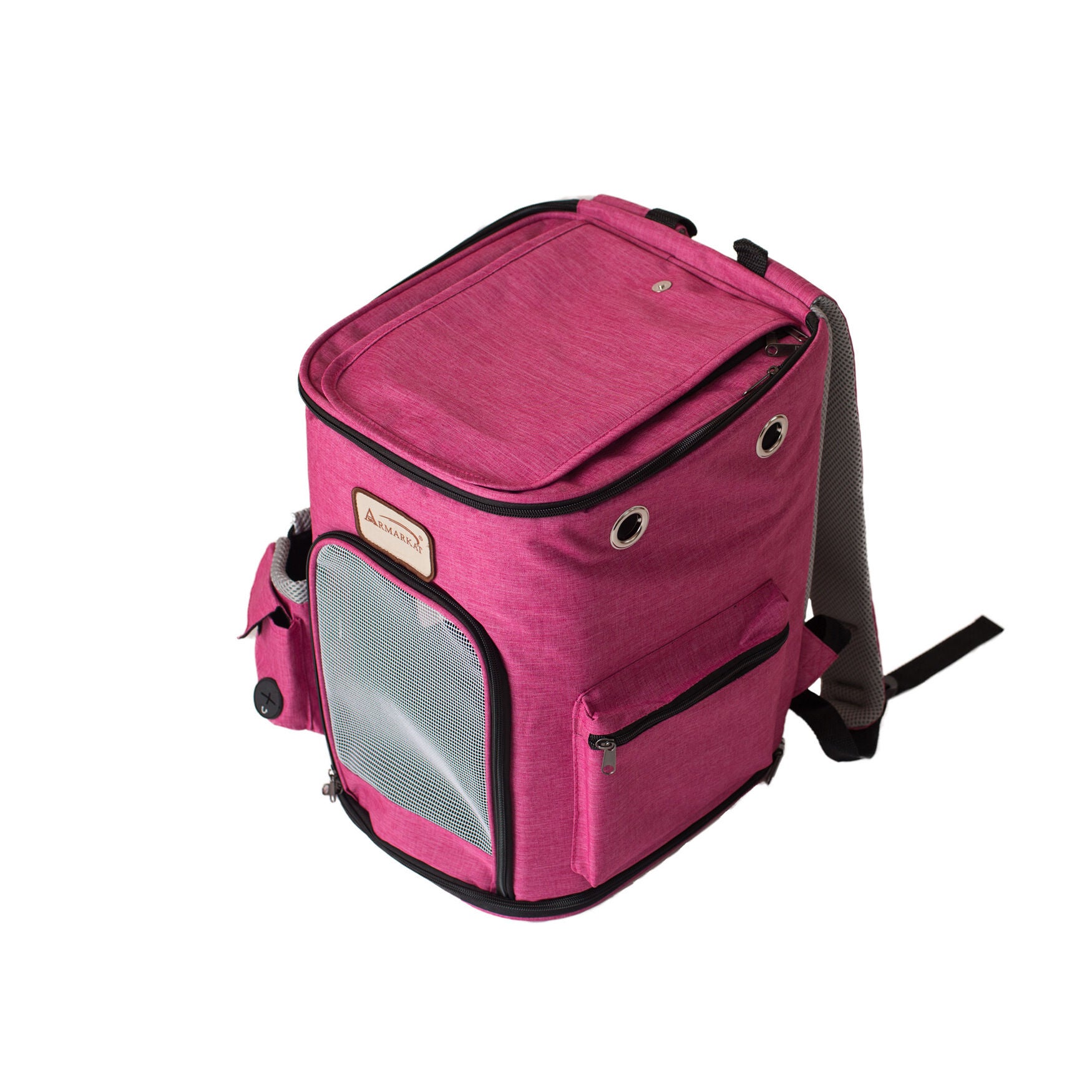 Pet Backpack Pet Carrier In PInk and Gray Combo, , on-hover image number 1