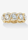 Yellow Gold over Sterling Silver Eternity Bridal Ring Cubic Zirconia, GOLD, hi-res image number 0