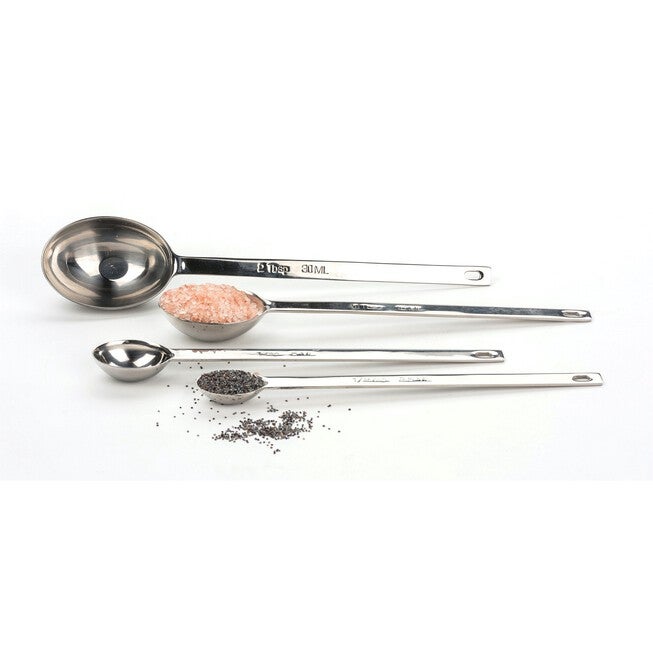 Long Handle Stainless Steel Measuring Spoon, Set 4, , alternate image number 4