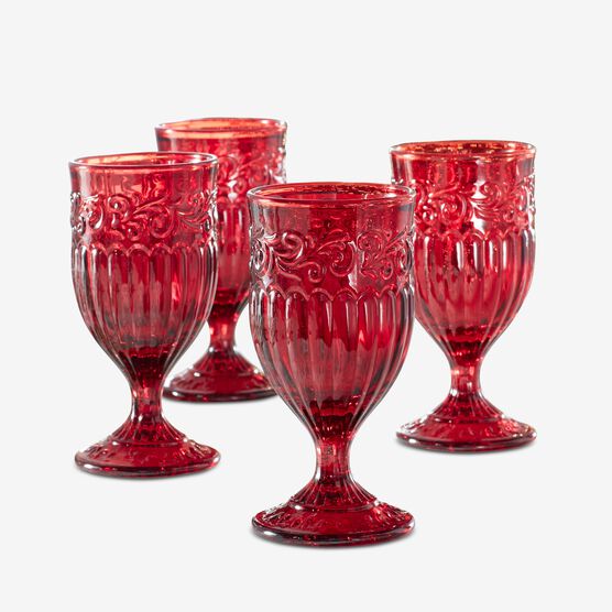 4-Pc. Red Goblet Set, RED, hi-res image number null
