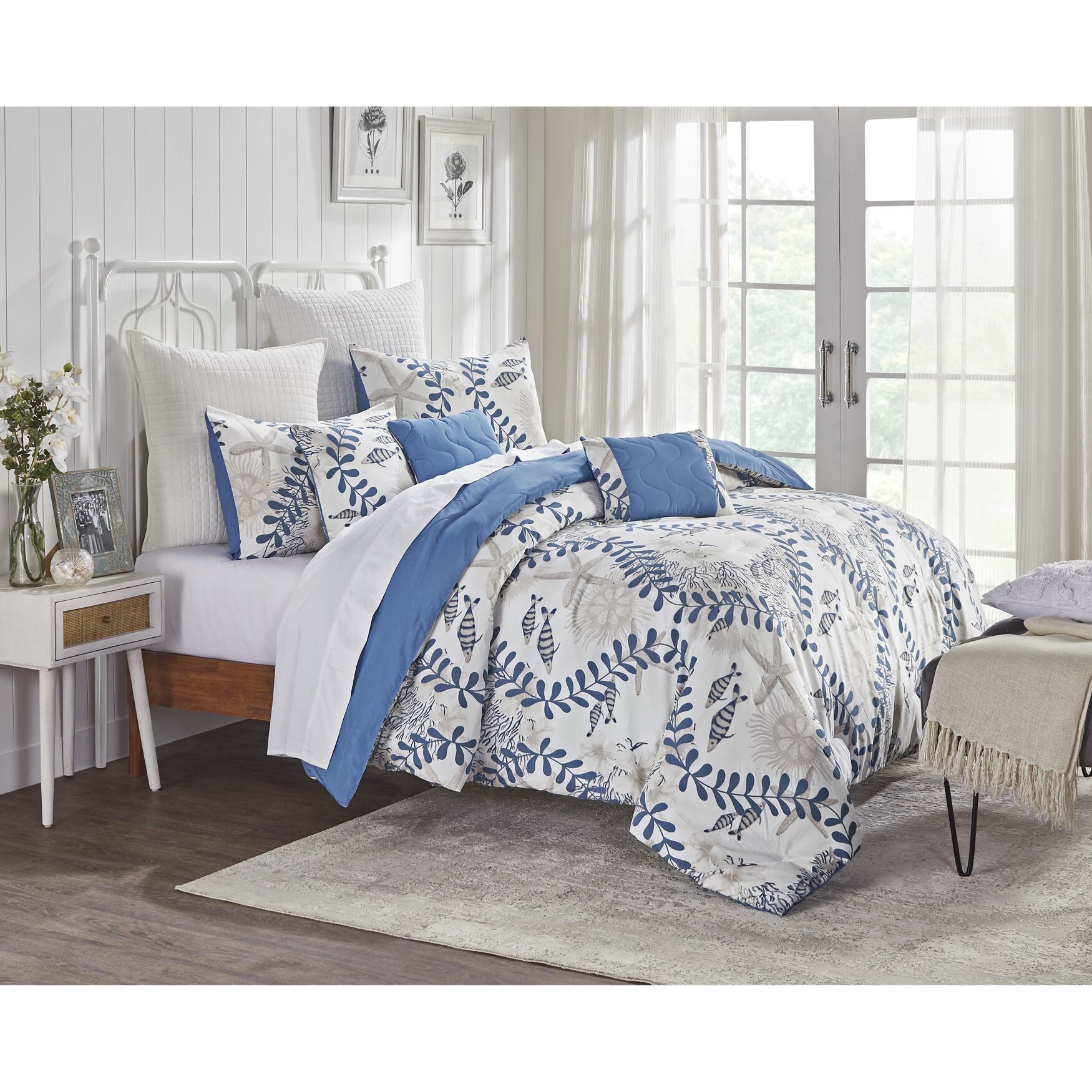 Caspian Collection 100% Microfiber Nautical 6 Piece Comforter Set, , alternate image number 2