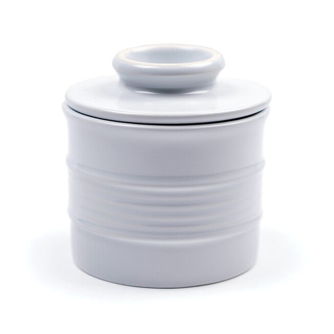Stoneware Butter Pot - White, WHITE, hi-res image number null