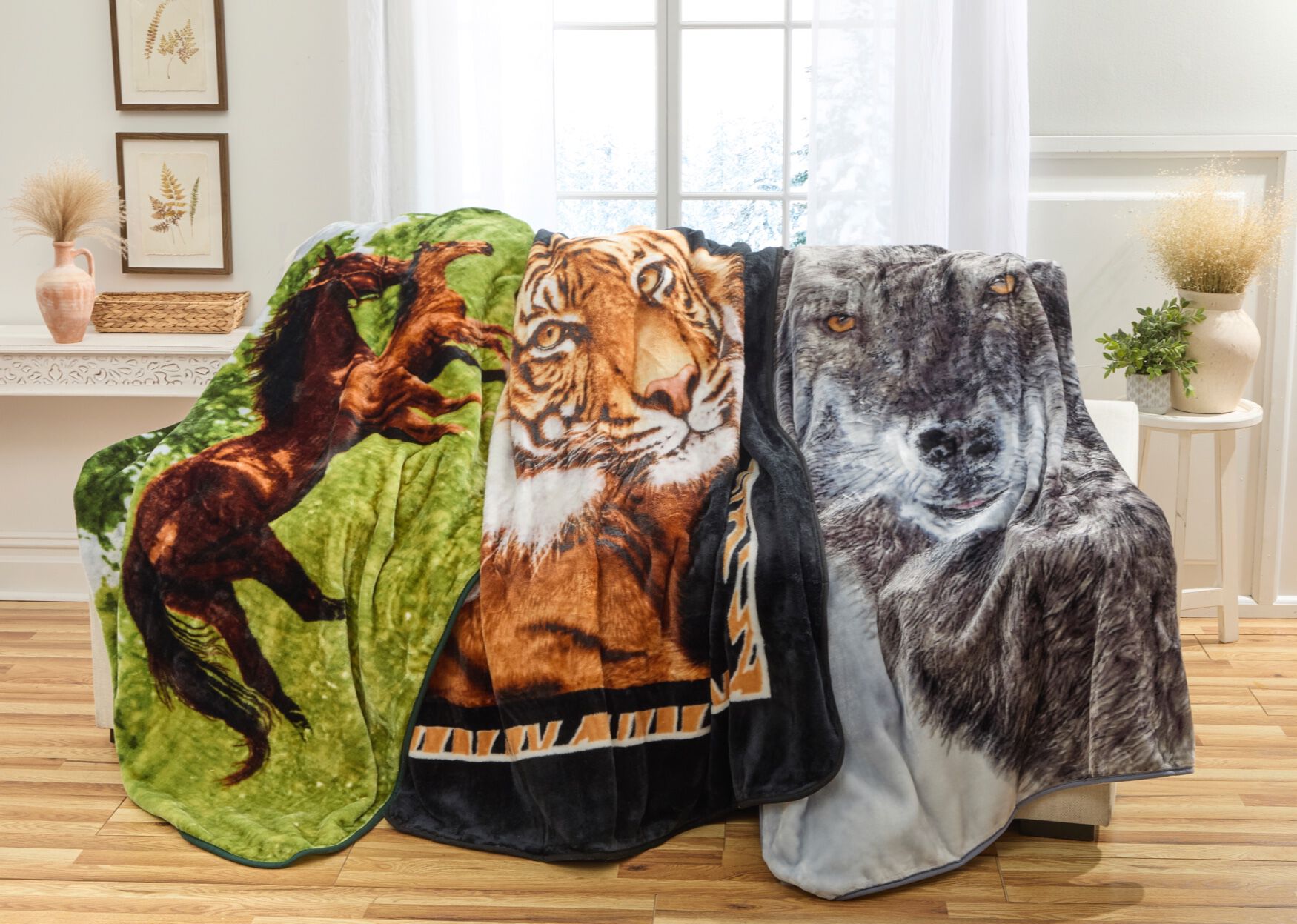 High Pile Oversized Animal Throws, , on-hover image number 1