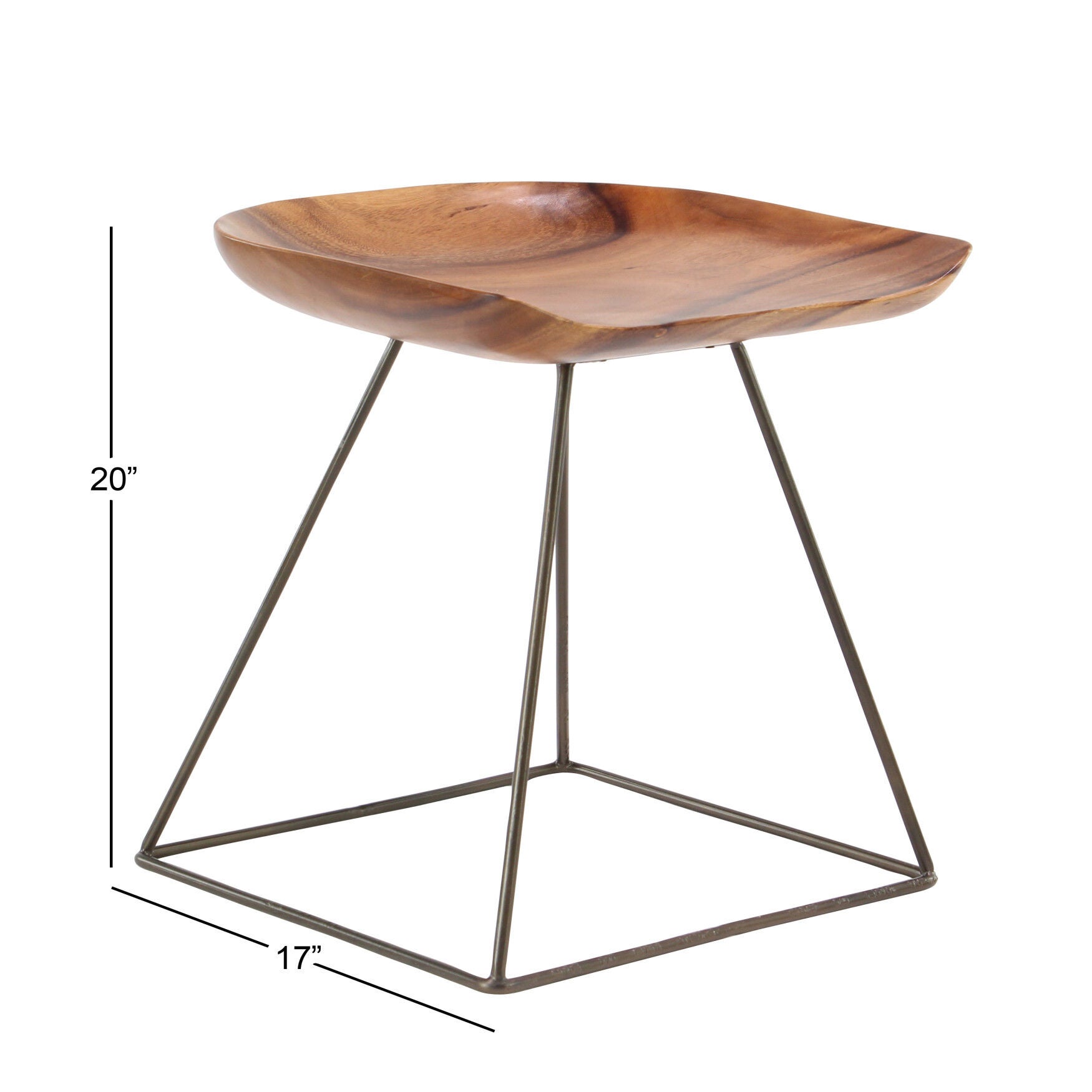 Brown Iron Rustic Stool, , alternate image number 5