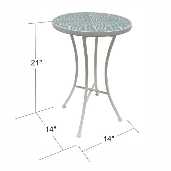 Aviva Mosaic Tile Outdoor Side Table Side Table, , alternate image number null