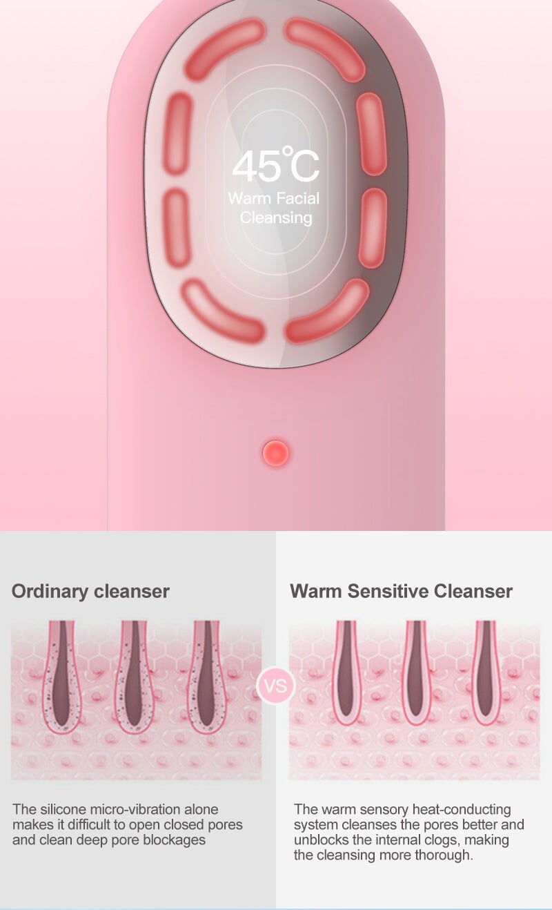 Prospera Hot compress red blue light cleansing massager, PRINK, on-hover image number 1