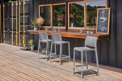 Gray Cushioned Bar Stools