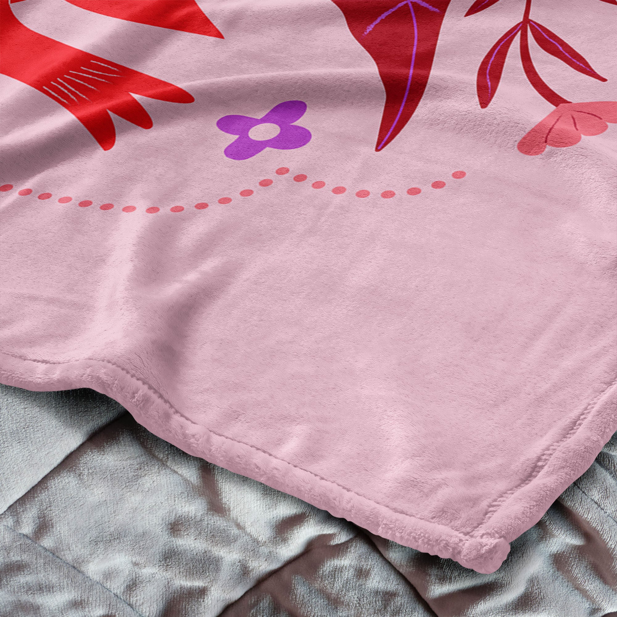 Valentine's Day Flying Birds Silk Touch Throw Blanket 50x60 Inches, FLYING BIRDS, alternate image number 4