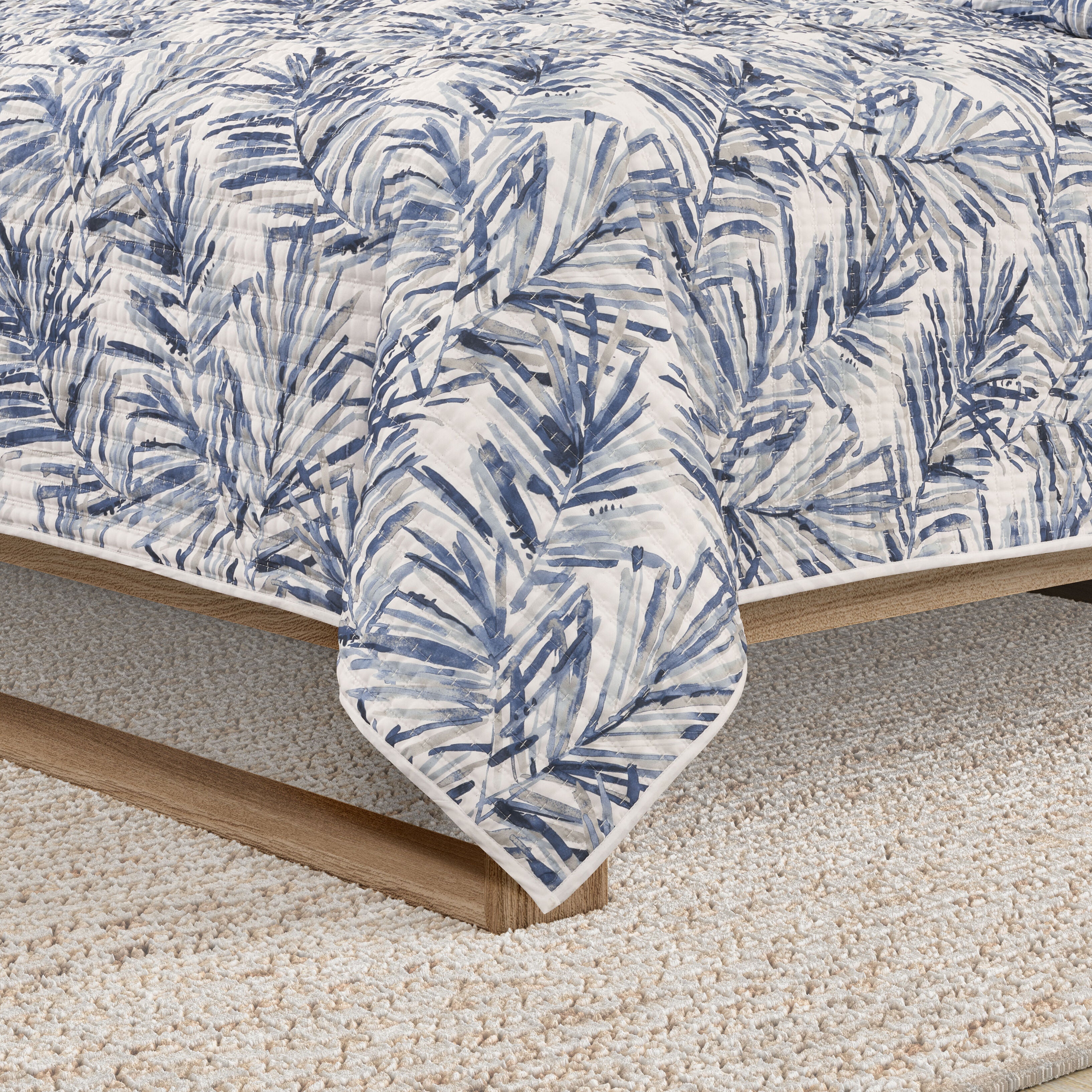 PALM BEACH QUILT SET, BLUE, alternate image number 2