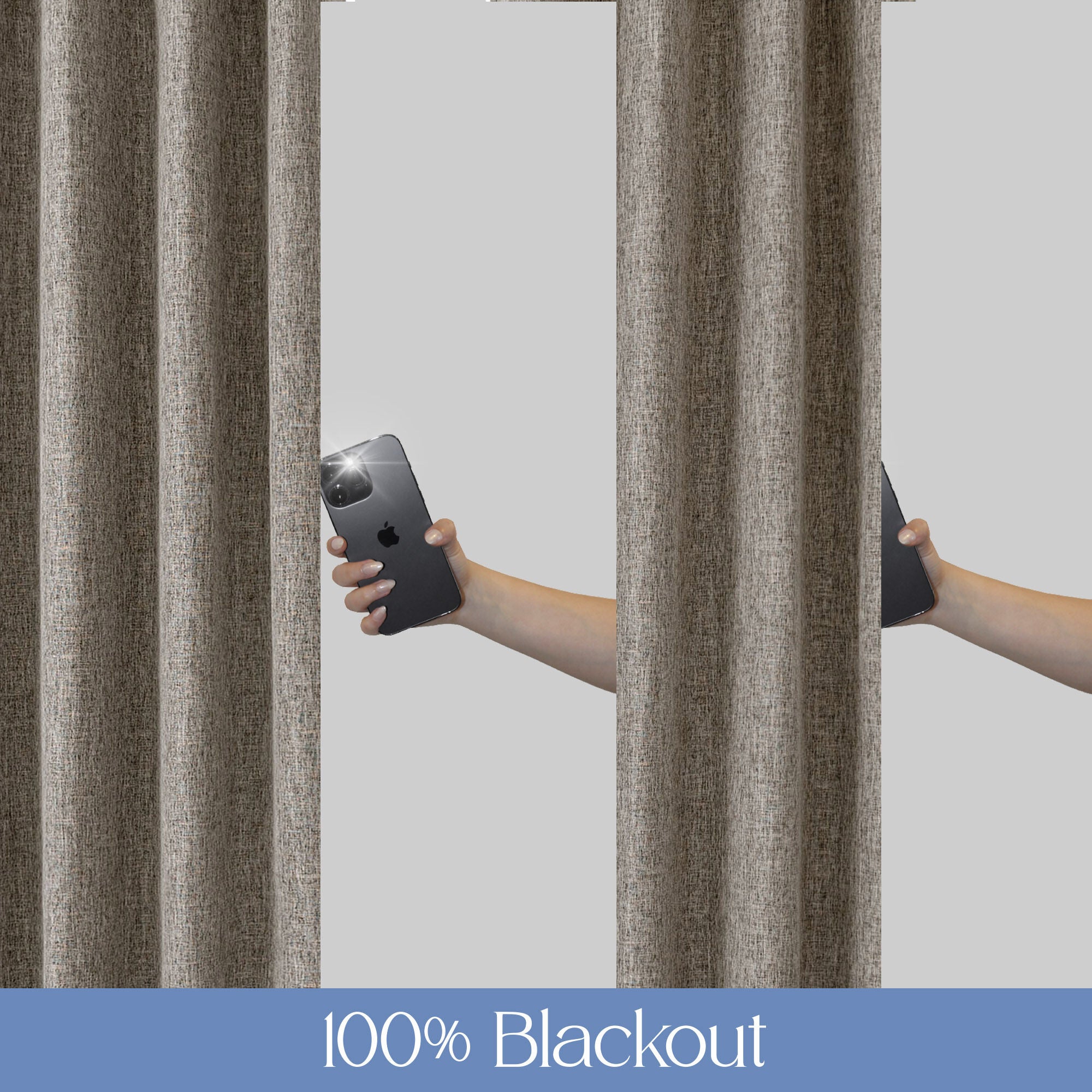 Linen Texture 100% Blackout Grommet Pair, HEATHER COFFEE, alternate image number 5