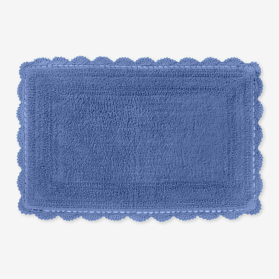 Rectangular Crochet Bath Mat, BLUE, hi-res image number null