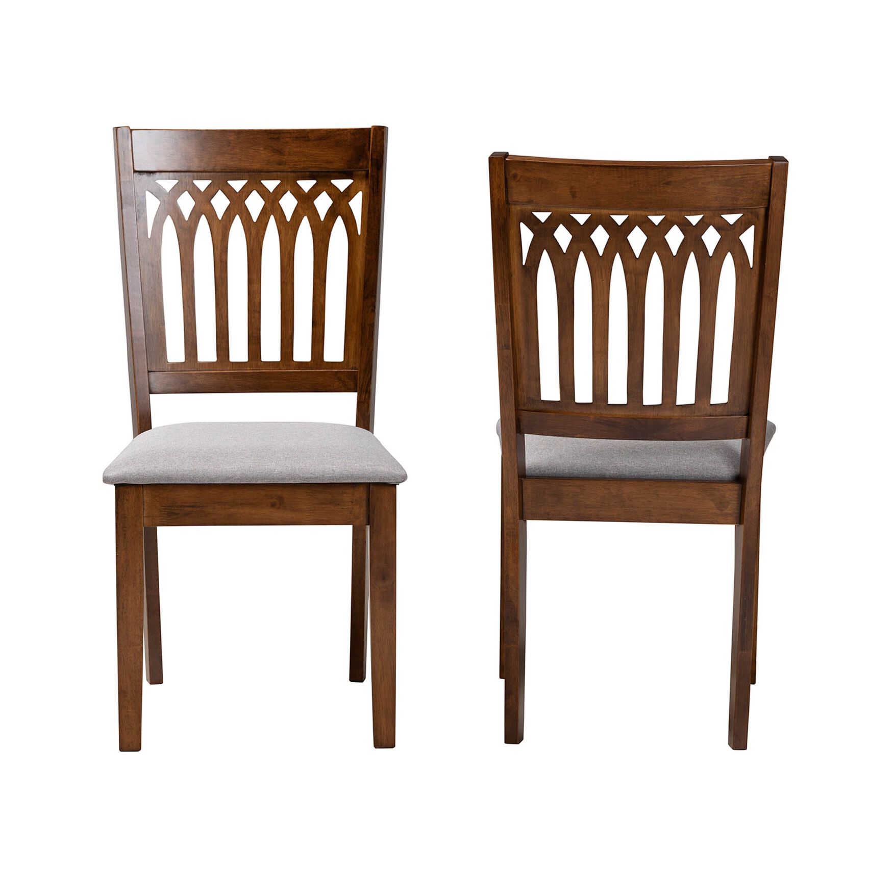 Genesis Modern Beige Fabric And Dark Brown Finished Wood 2-Piece Dining Chair Set, , alternate image number 15