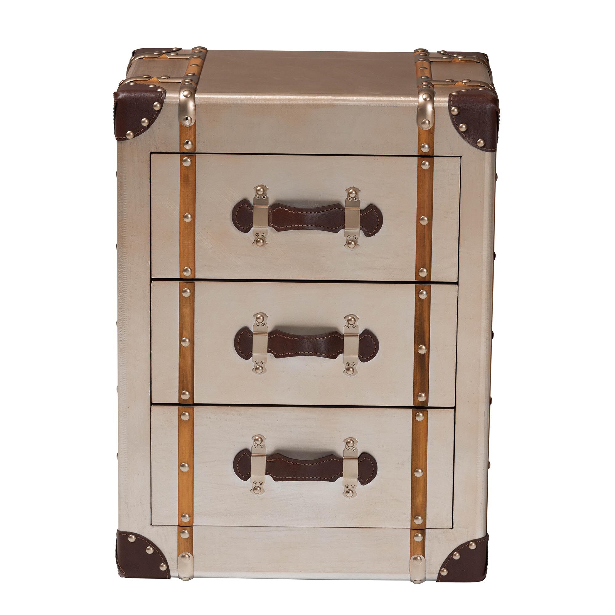 Naylor Vintage Matte Bronze 3-Drawer Cabinet, BRONZE, alternate image number 3