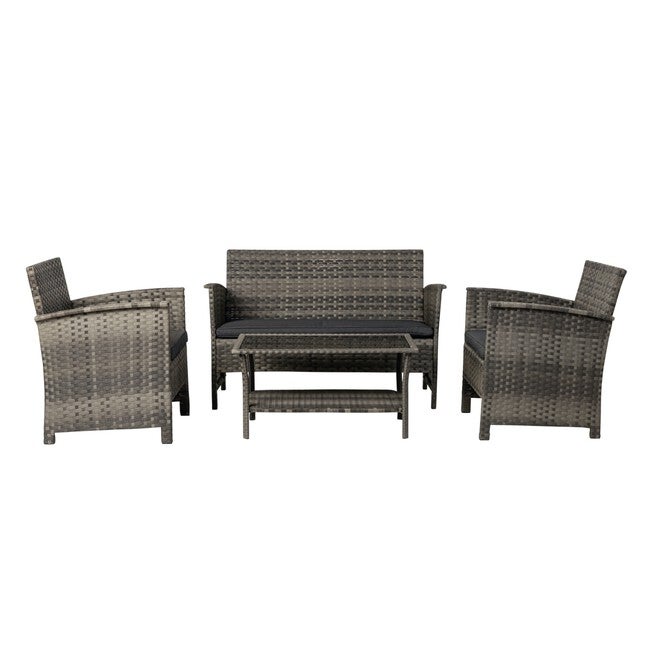Jareth Wicker Patio Set in Gray, , alternate image number 2