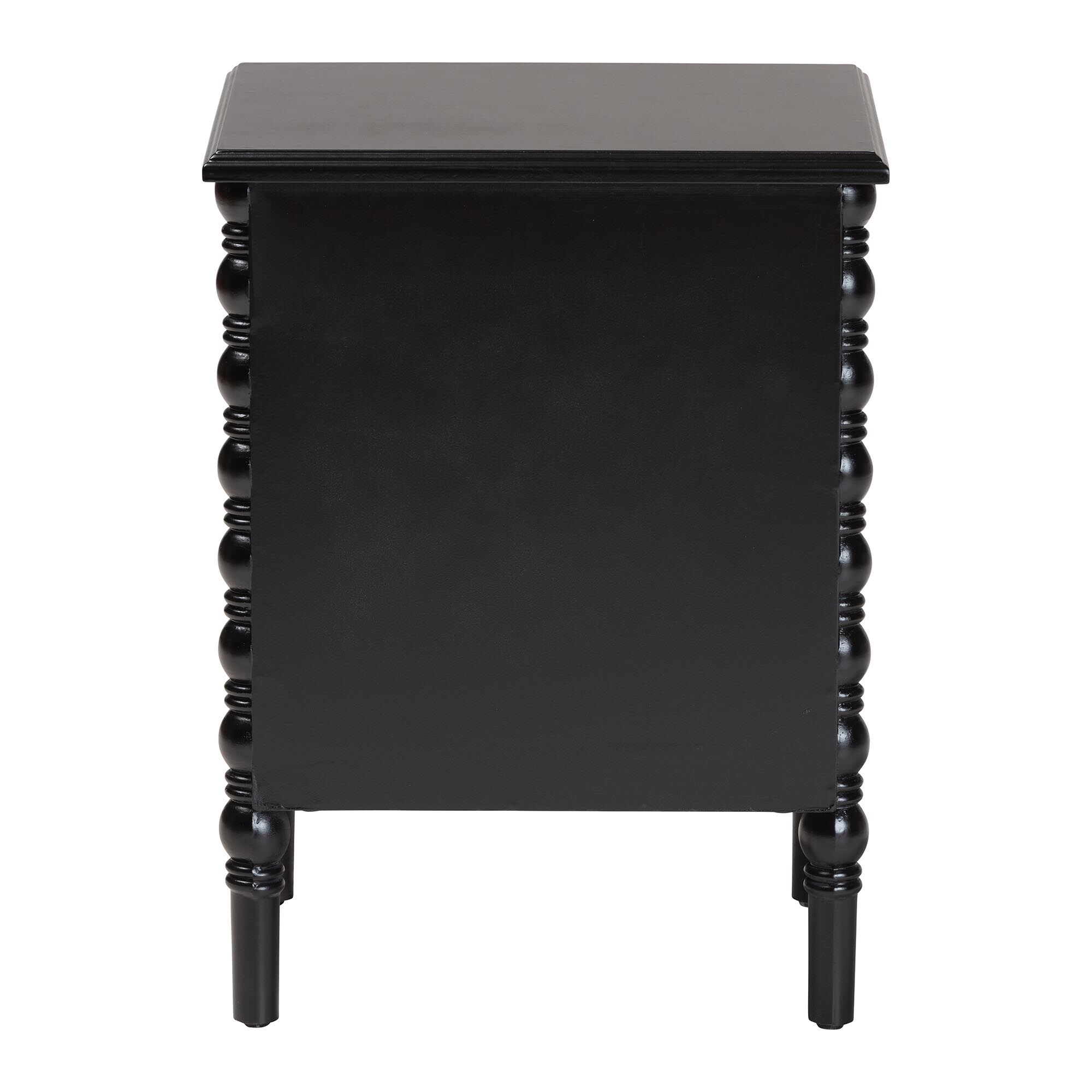 Malinda Classic White Wood 2-Drawer End Table with Spindle Legs, BLACK, alternate image number 5
