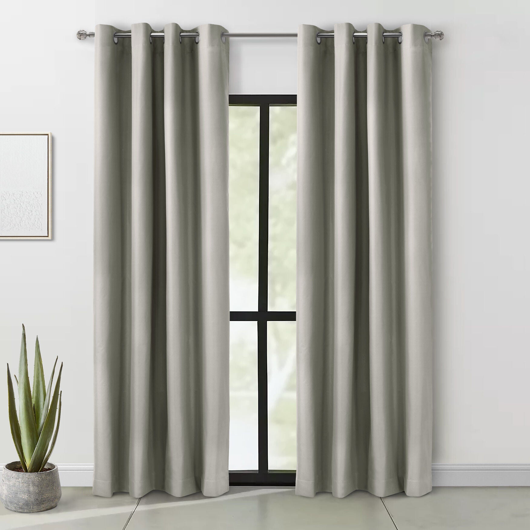 Alpine Blackout Grommet Curtain Panel, LIGHT GREY, hi-res image number 0