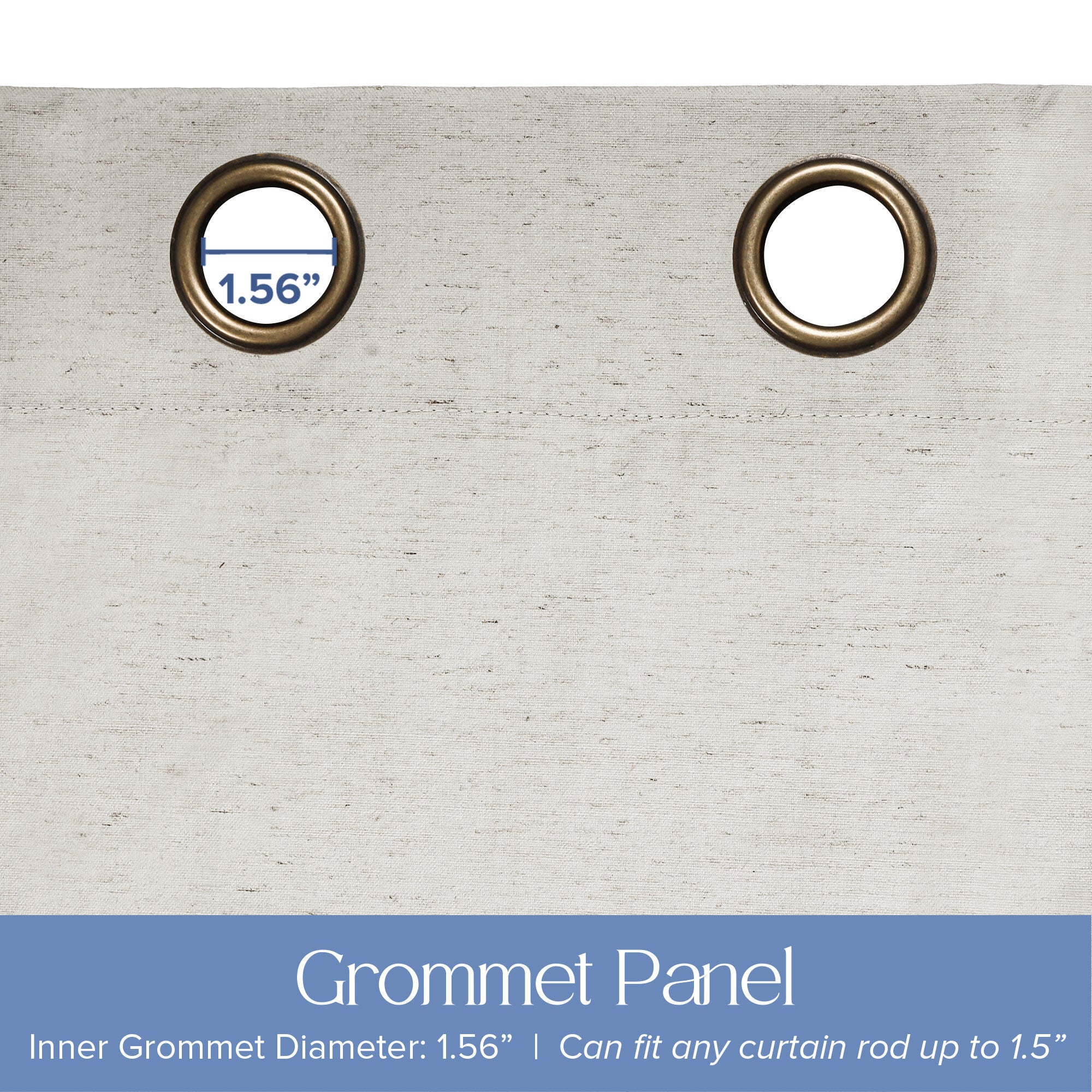 Blackout Linen Blend Grommet Panel Pair, NATURAL, alternate image number 3