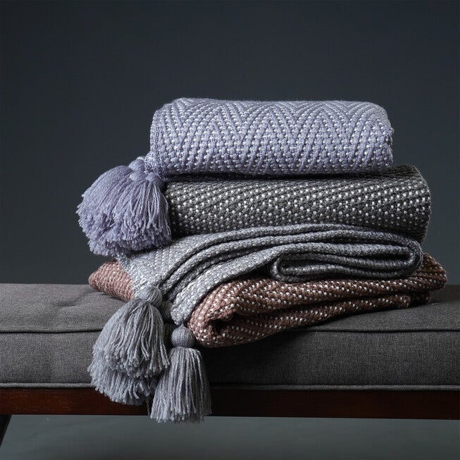 Herringbone Tassel Throw, , alternate image number 2