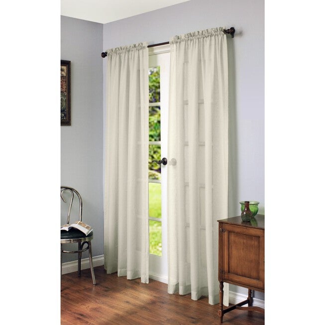 Cote D'Azure Sheer Curtain Panel, IVORY, hi-res image number 0
