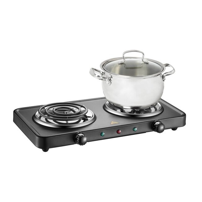Portable Cooktop - Double Burner Black, BLACK, hi-res image number null