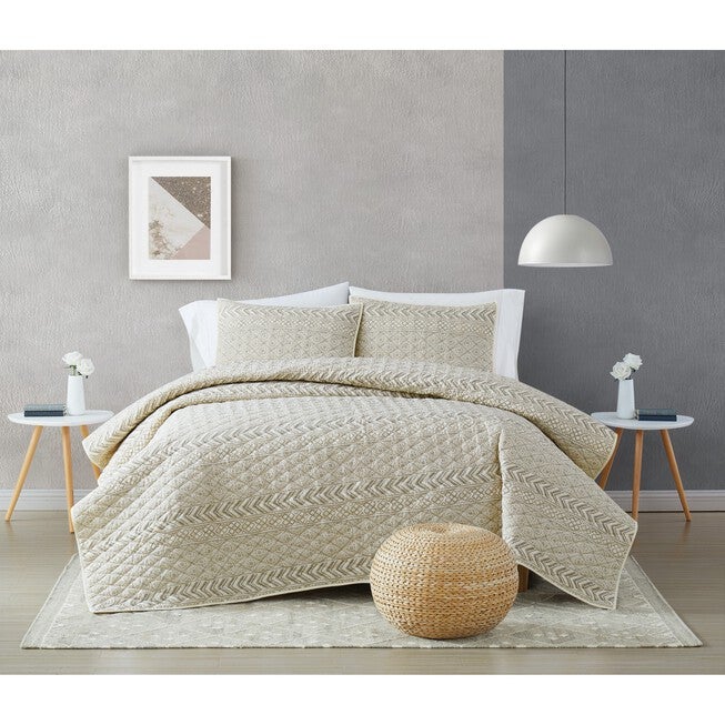Chase 3 Piece Quilt Set, CREAM BLACK, hi-res image number null