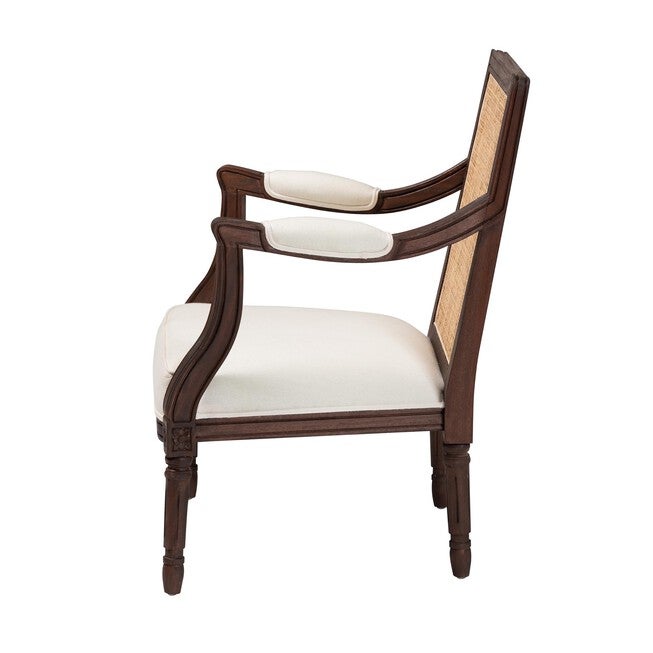 Garridan Traditional French Beige Fabric And Dark Brown Finished Wood Accent Chair, , alternate image number 10