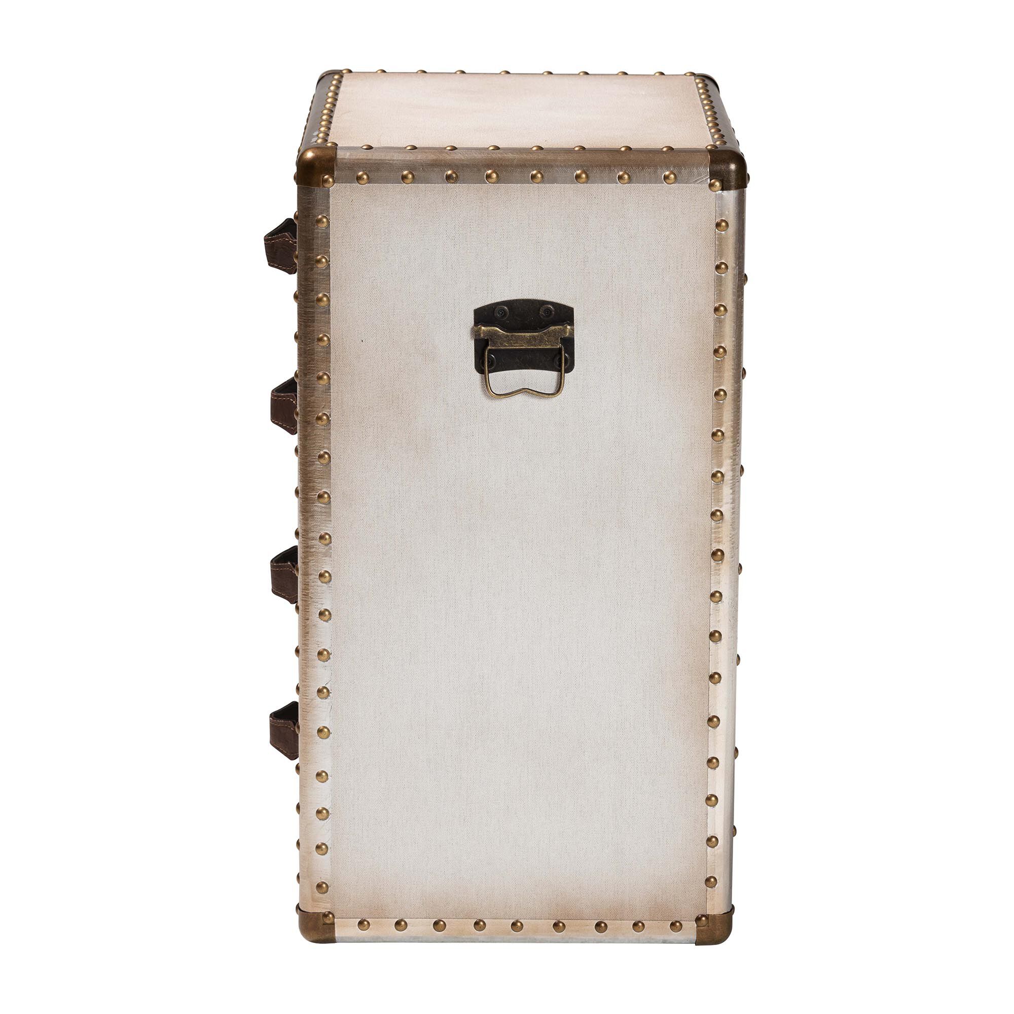 Jaelyn Vintage Black Canvas 4-Drawer End Table, BEIGE, alternate image number 4