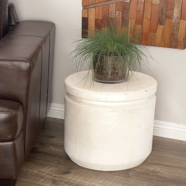 White Fiber Clay Industrial Stool, , alternate image number null