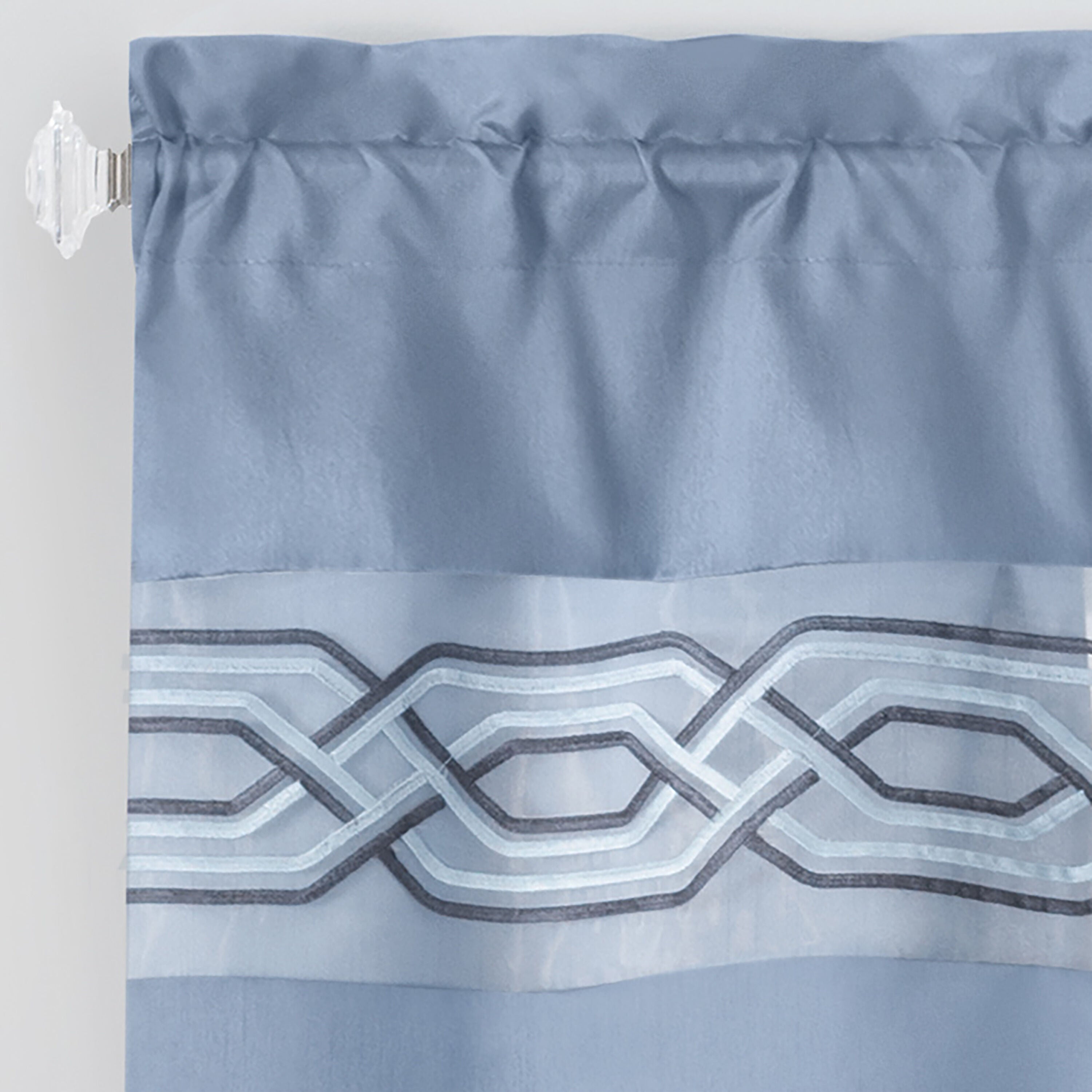 Paige Tier and Valance Window Curtain Set, BLUE, alternate image number 3