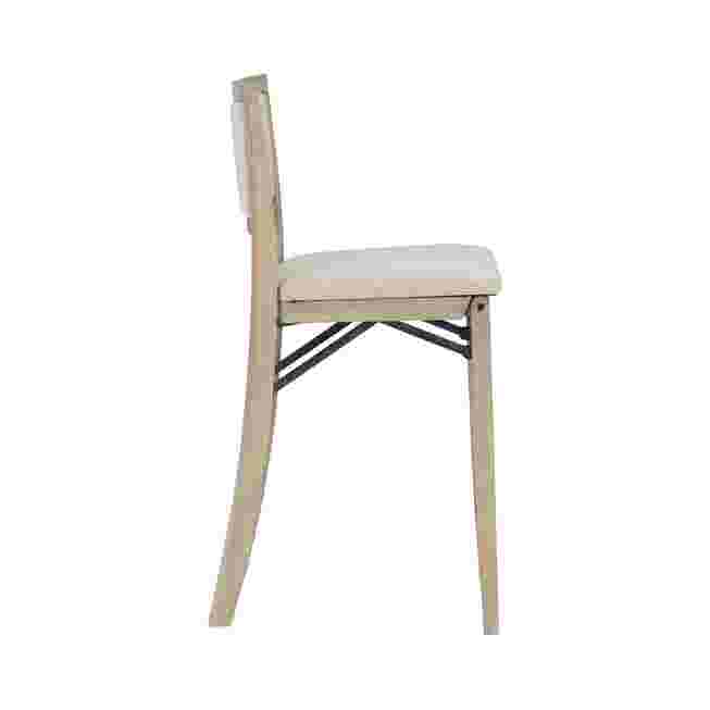 Side view of a grey wash folding stool