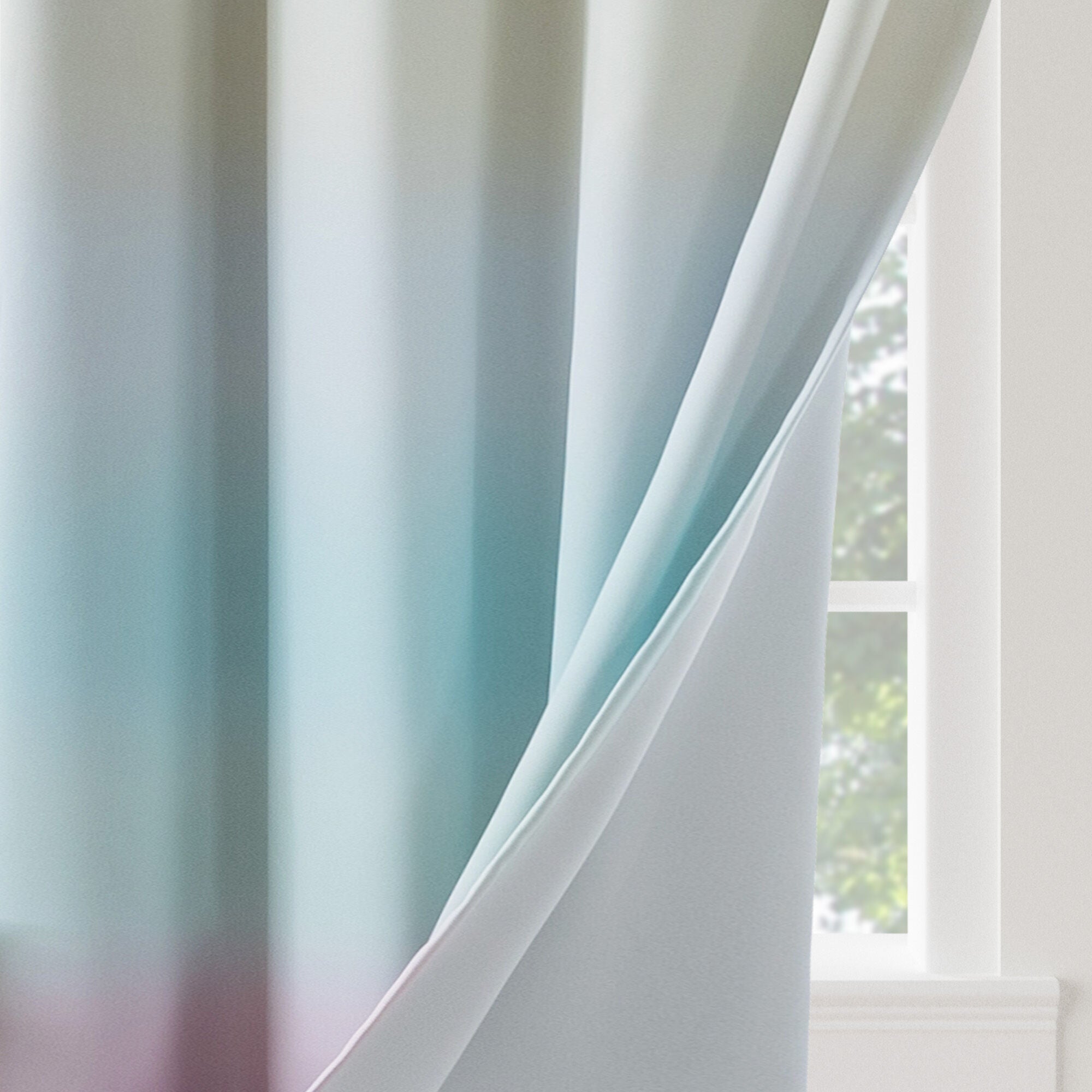Ombre Room Darkening Grommet Pair, RAINBOW, on-hover image number 1