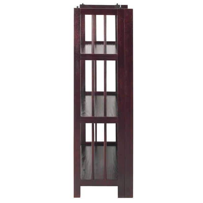 3-Shelf Folding Stackable Bookcase 27.5 inches Wide-Espresso, , on-hover image number null