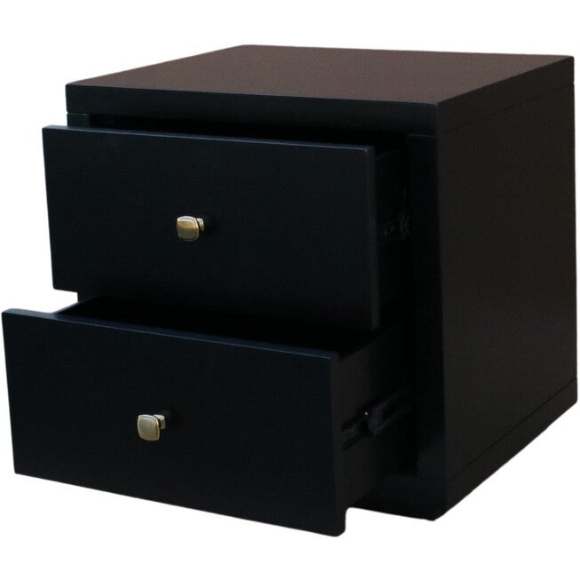 Trent Wooden Platform Bed in Black, Queen with 2 Nightstands, BLACK, alternate image number 6