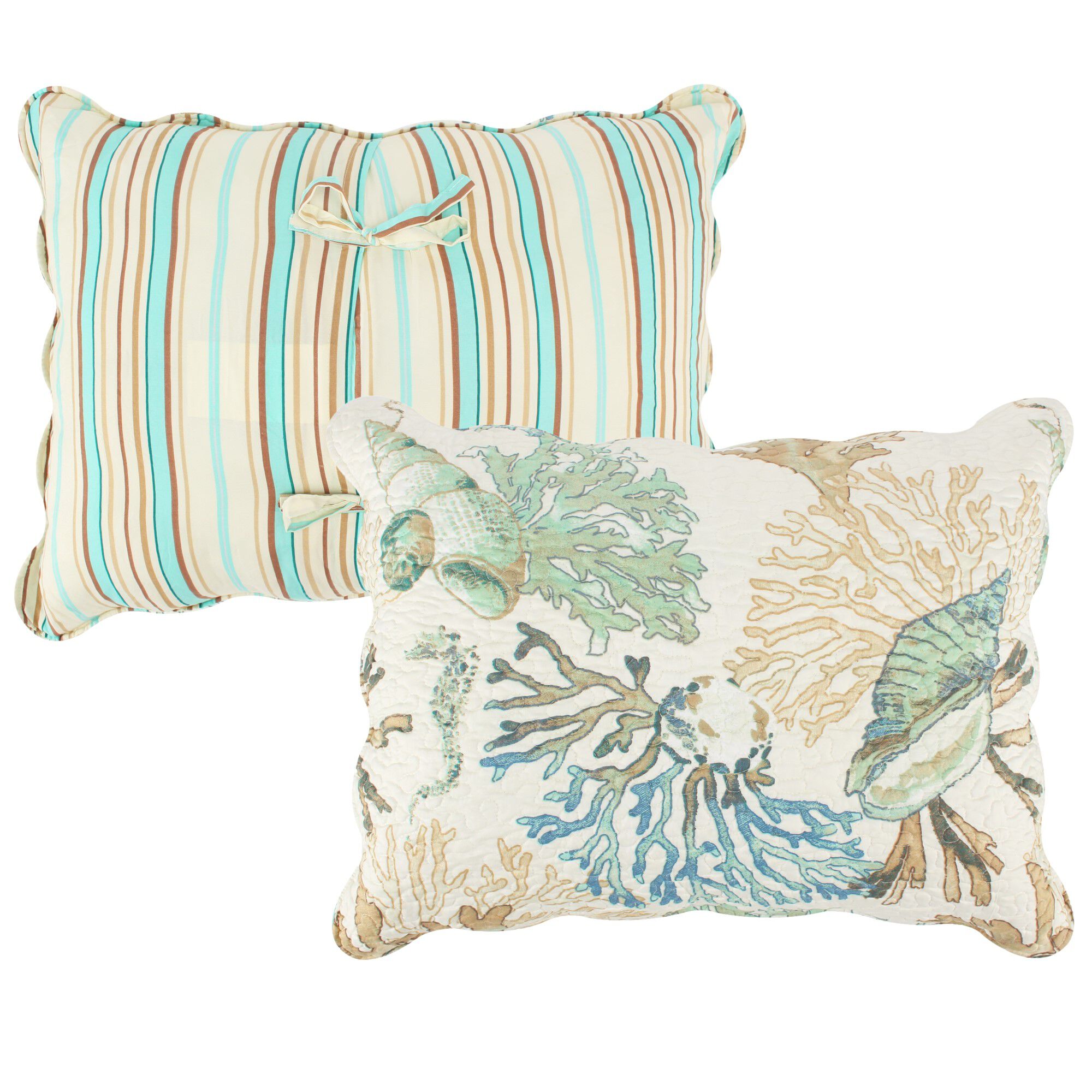 Atlantis Finely Stitched Quilt Set with Decorative Pillows, JADE, alternate image number 3