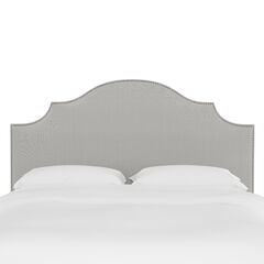 Stripe Nail Button Notched Headboard