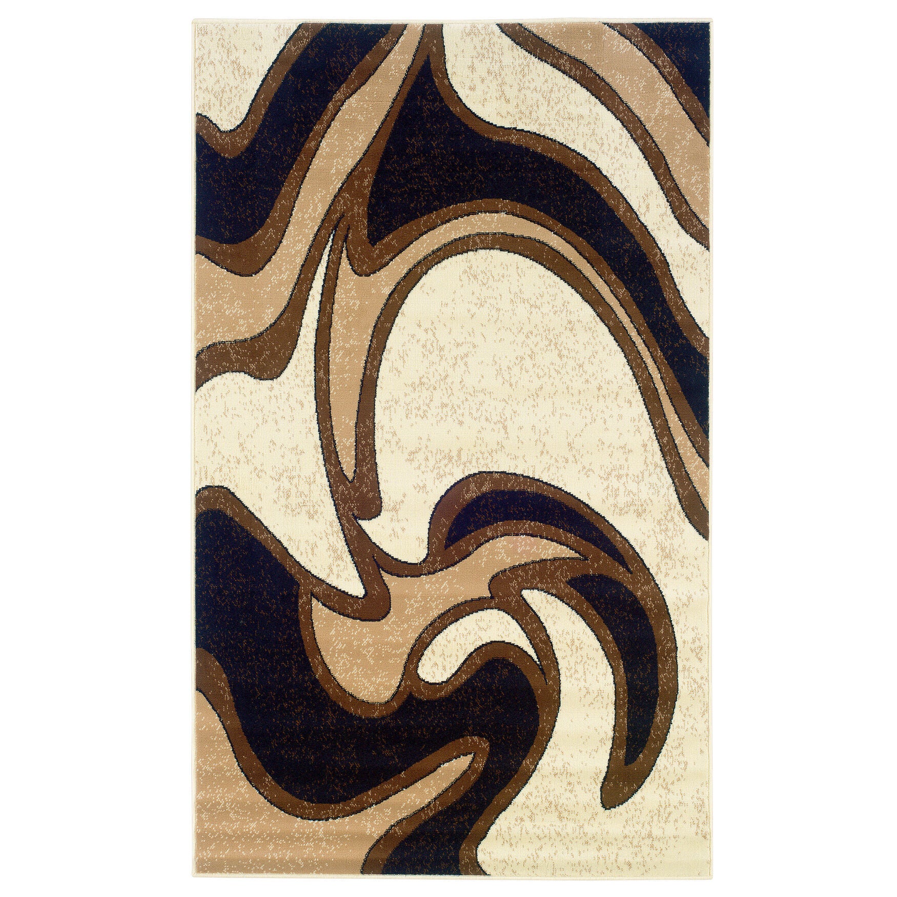 Capri Swirl 5' x 7' Area Rug, BLACK, hi-res image number 0
