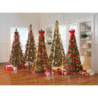 Fully Decorated Pre-Lit 6-Ft. Pop-Up Christmas Tree, POINSETTIA, hi-res image number null