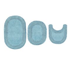 Double Ruffle 3 Piece Set Bath Rug Collection