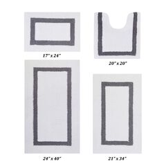 Hotel Collections Bath Mat Rug 4 Piece Set (17" X 24" | 20" X 20" | 21" X 34" | 24" X 40")