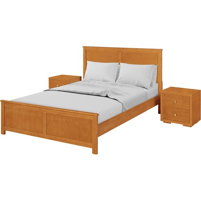 Winston Wooden Platform Bed in Cherry, King with 2 Nightstands, CHERRY, alternate image number 1