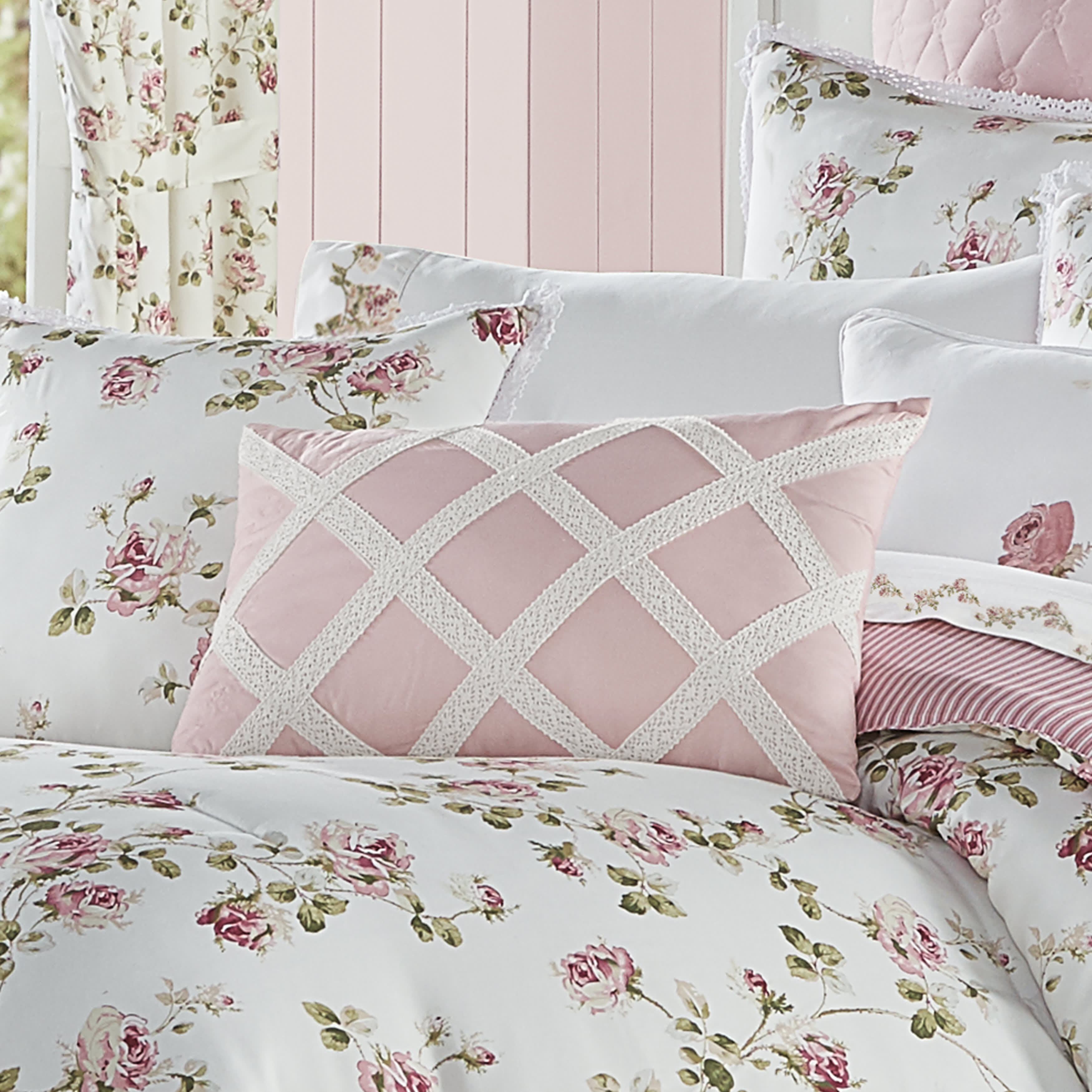 Rosemary Boudoir Decorative Throw Pillow, ROSE, alternate image number 1