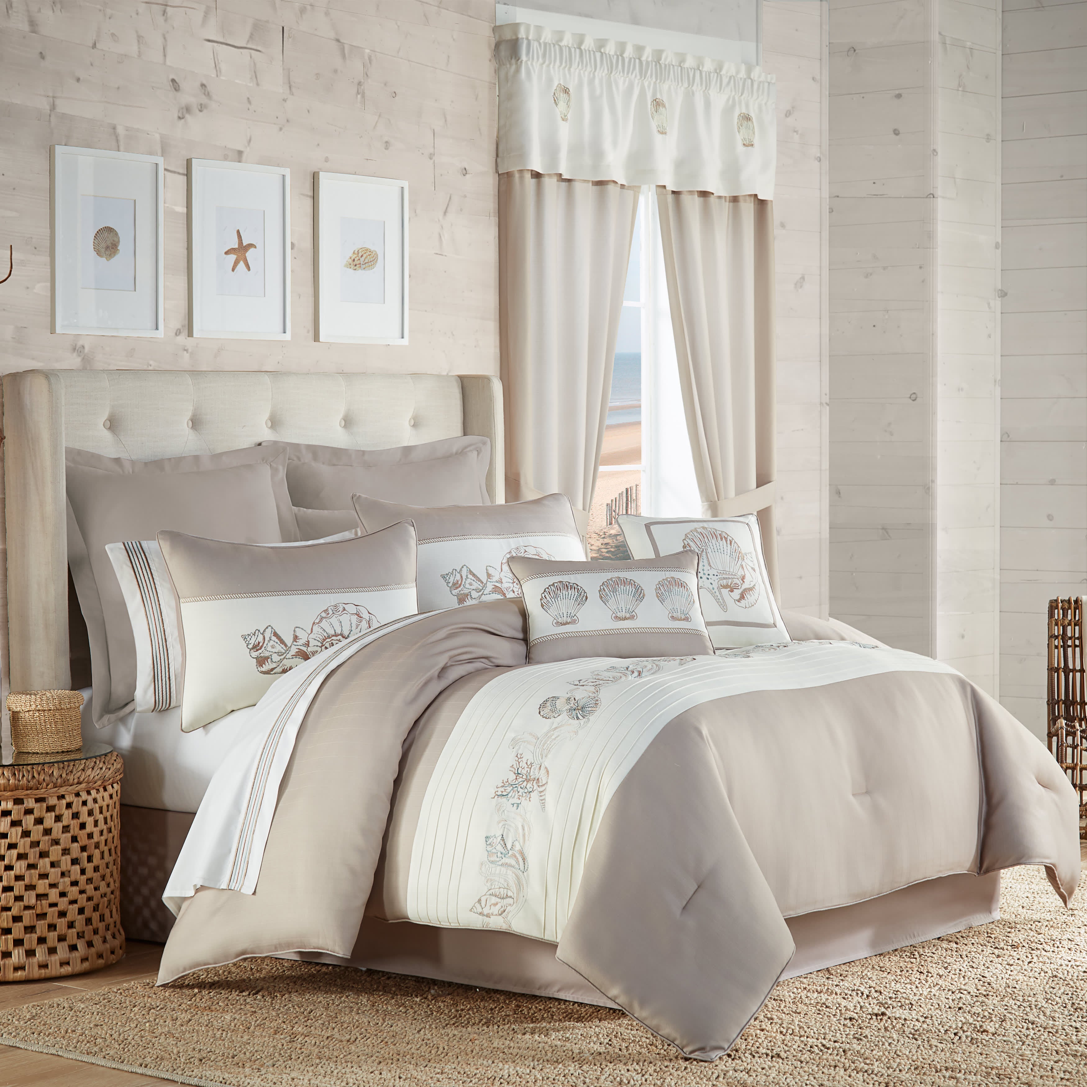 Water&#39;S Edge Natural 4 Piece Comforter Set, NATURAL, hi-res image number 0