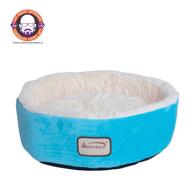 15 inches Soft Plush Round Dount Cat Beds, Dog Cuddler, SKY, hi-res image number null
