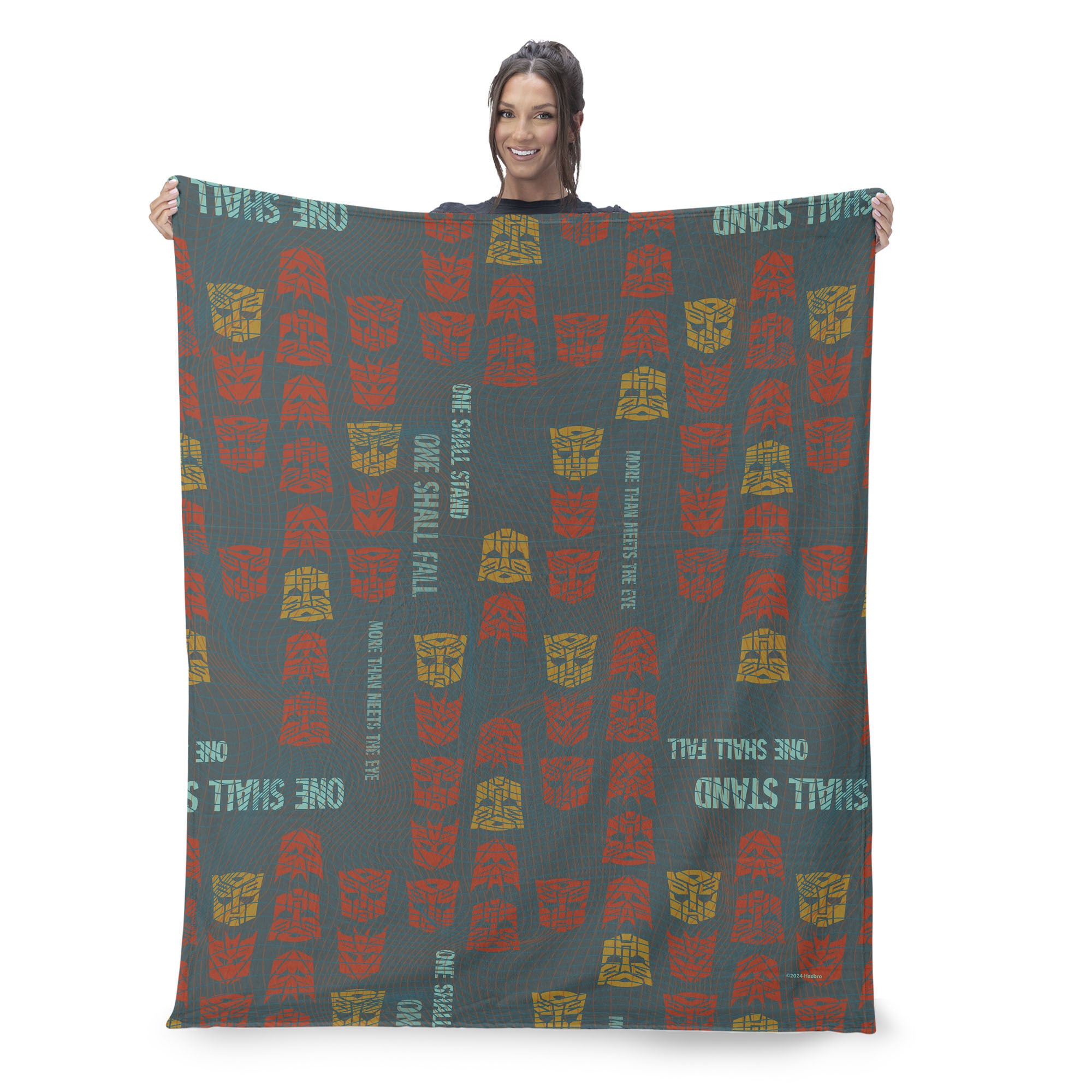Hasbro Transformers One Shall Stand, One Shall Fall Silk Touch Throw Blanket 40X50 Inches, RED, on-hover image number 1