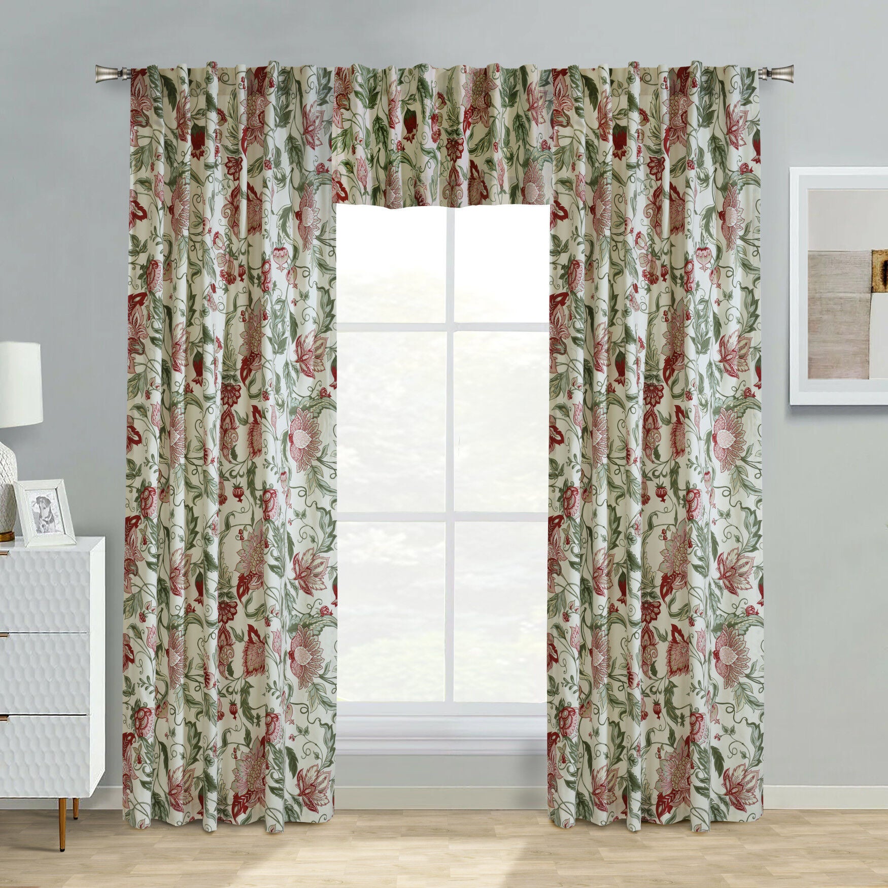 Jacobean Garden Light Filtering Dual Header Curtain Panel, , alternate image number 11