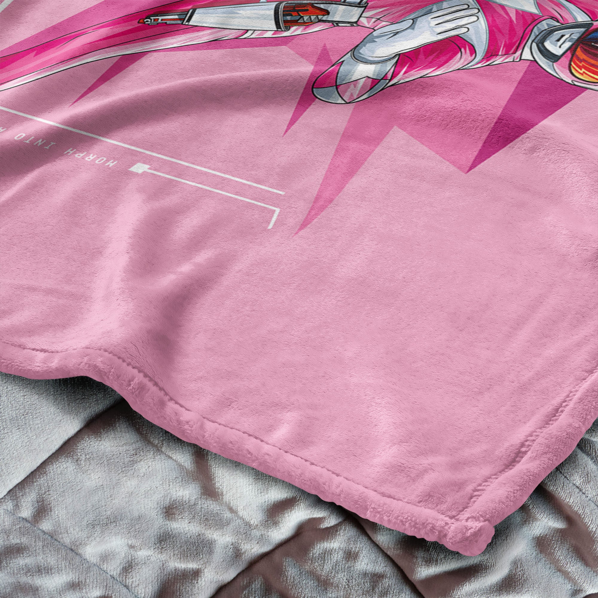 Hasbro Power Rangers Pink And Yellow Silk Touch Throw Blanket 50X60 Inches, PINK, alternate image number 4