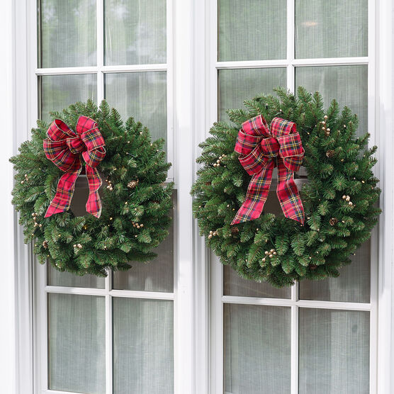 Large Pre-Lit Double-Sided Wreath, , alternate image number null