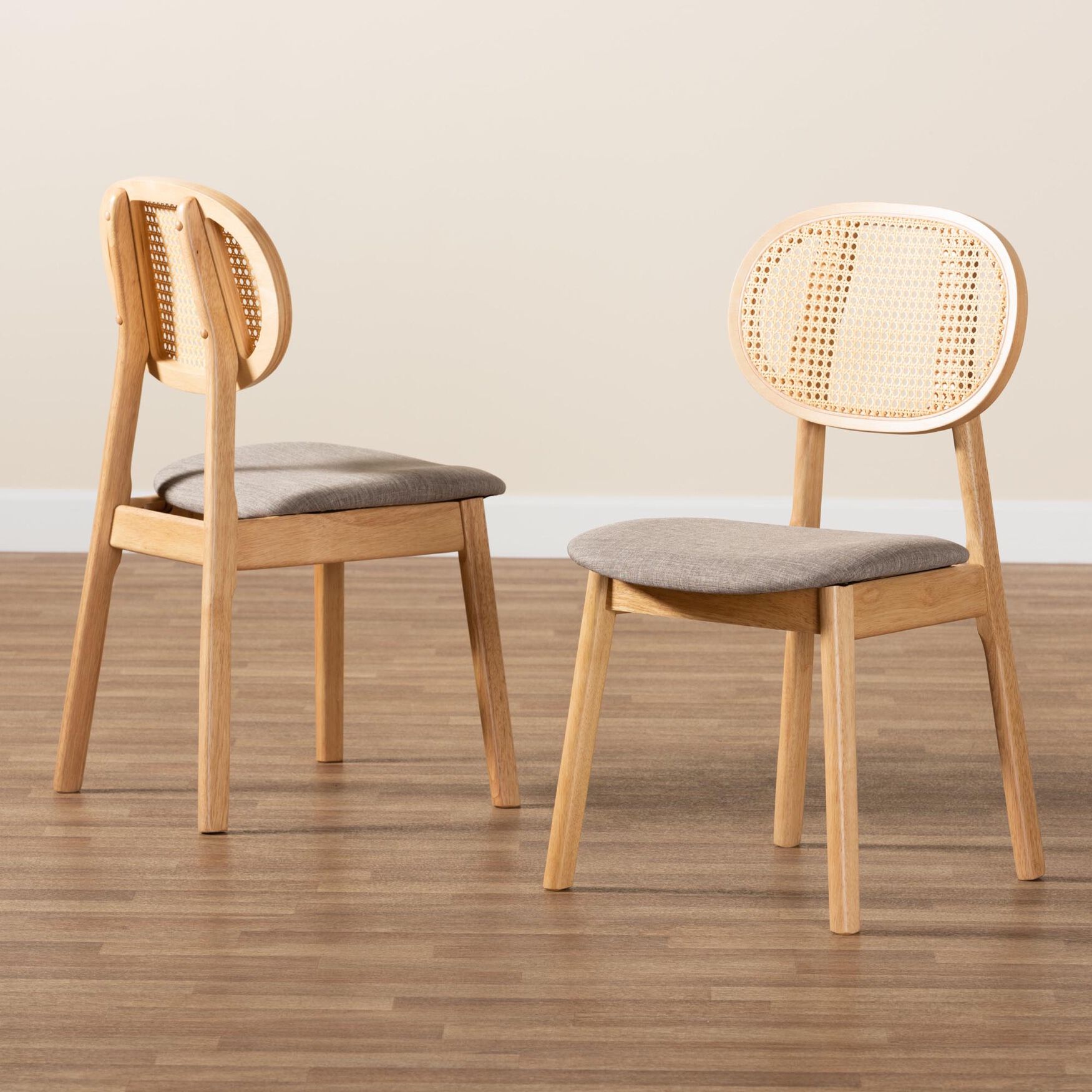 Darrion Mid-Century Modern Grey Fabric And Natural Oak Finished Wood 2-Piece Dining Chair Set, , alternate image number 13