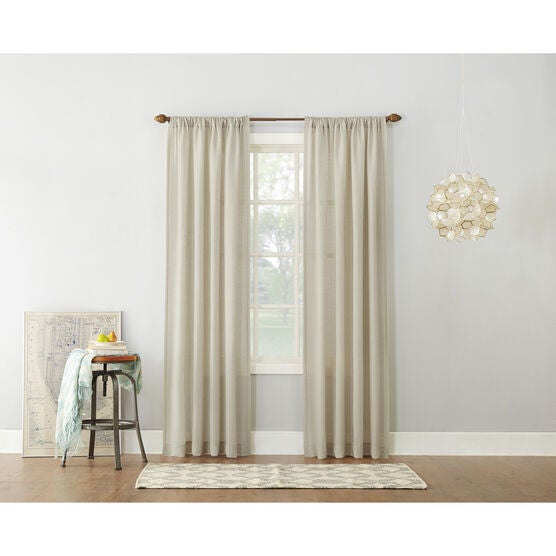 Maranda Linen Blend Rod-Pocket Panel, IVORY, hi-res image number null