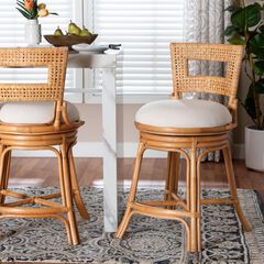 Amina Natural Rattan Counter Stool